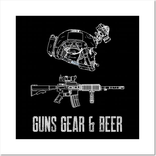 GUNS GEAR & BEER Wall Art by SpecialWarfareZone